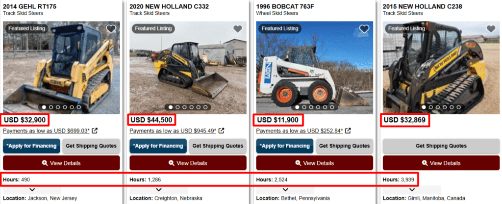 Machinery Trader dashboard