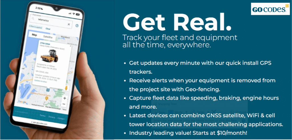 GoCodes Asset Tracking dashboard
