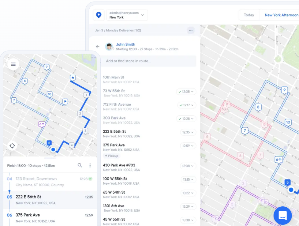 route optimization software screenshot