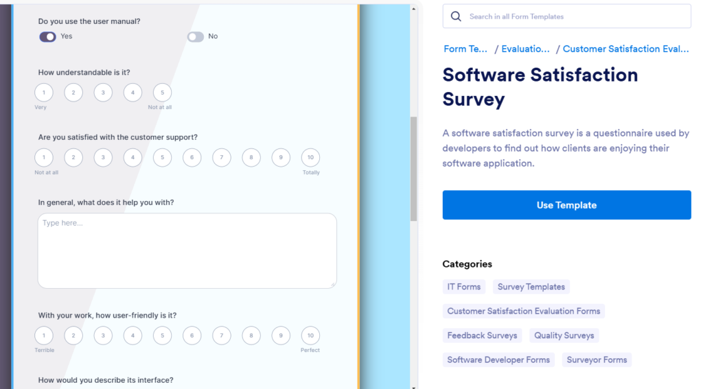 Software satisfaction survey
