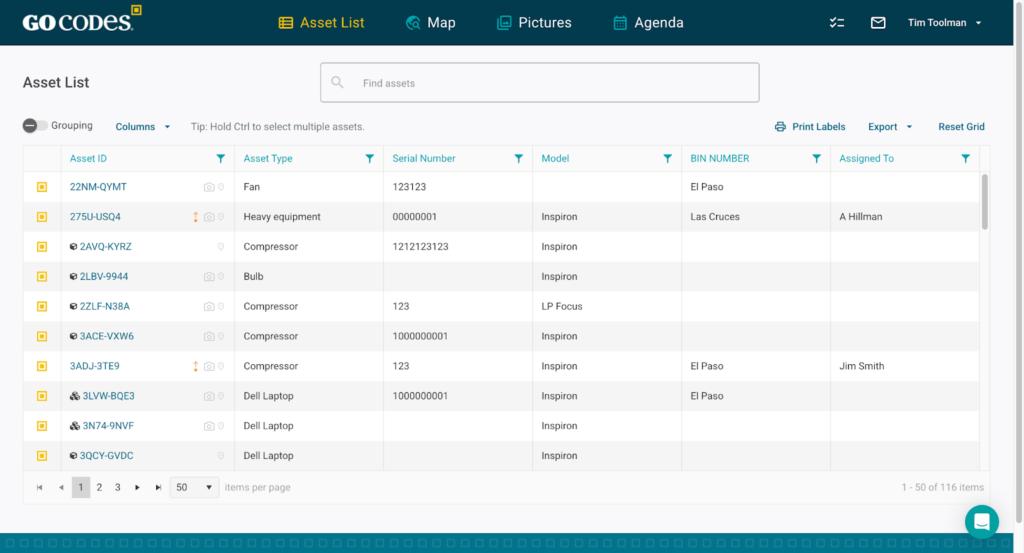 GoCodes dashboard
