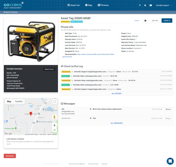 fixed asset tracking software data