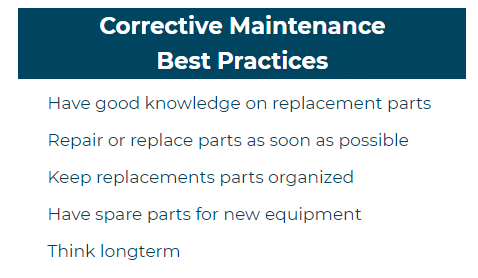 Corrective equipment maintenance best practices