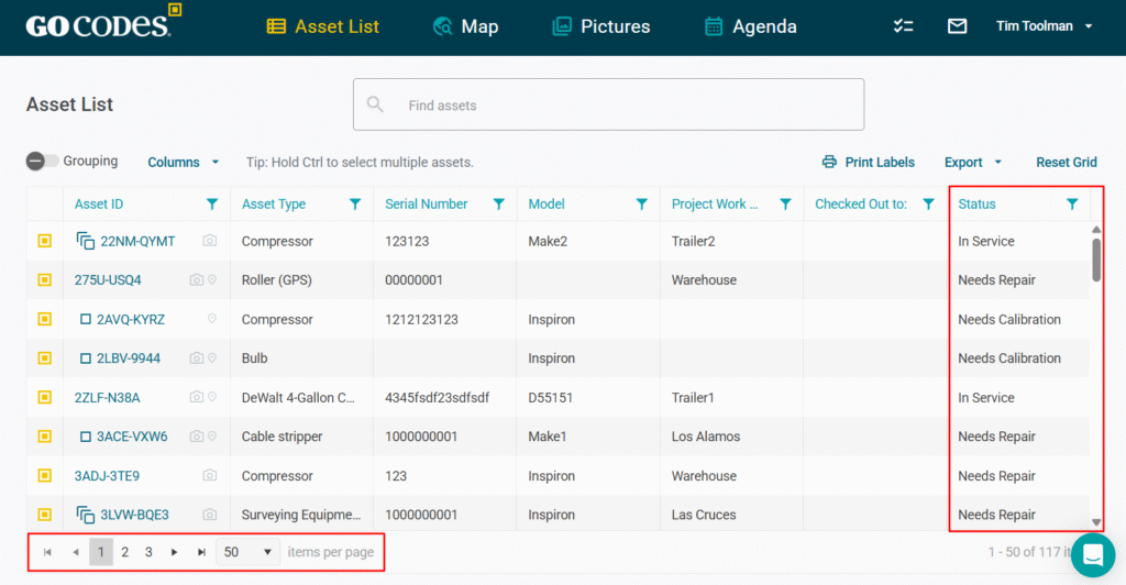 GoCodes dashboard