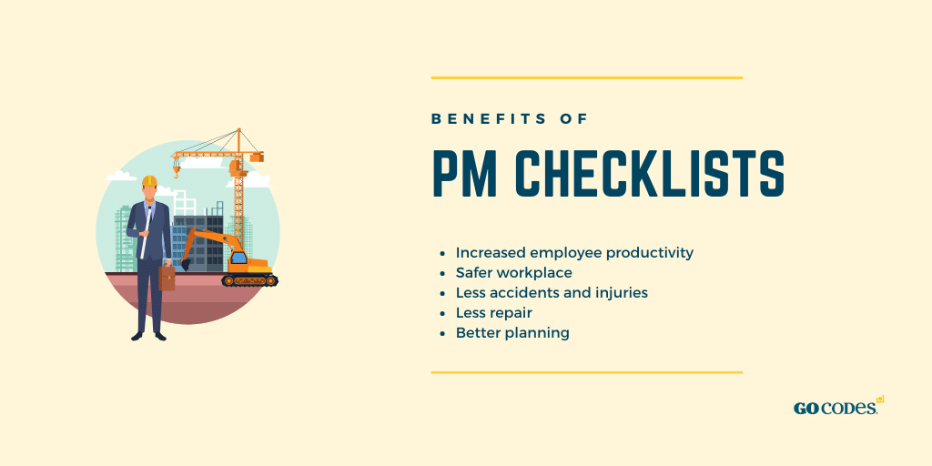 benefits of having preventive maintenance checklists