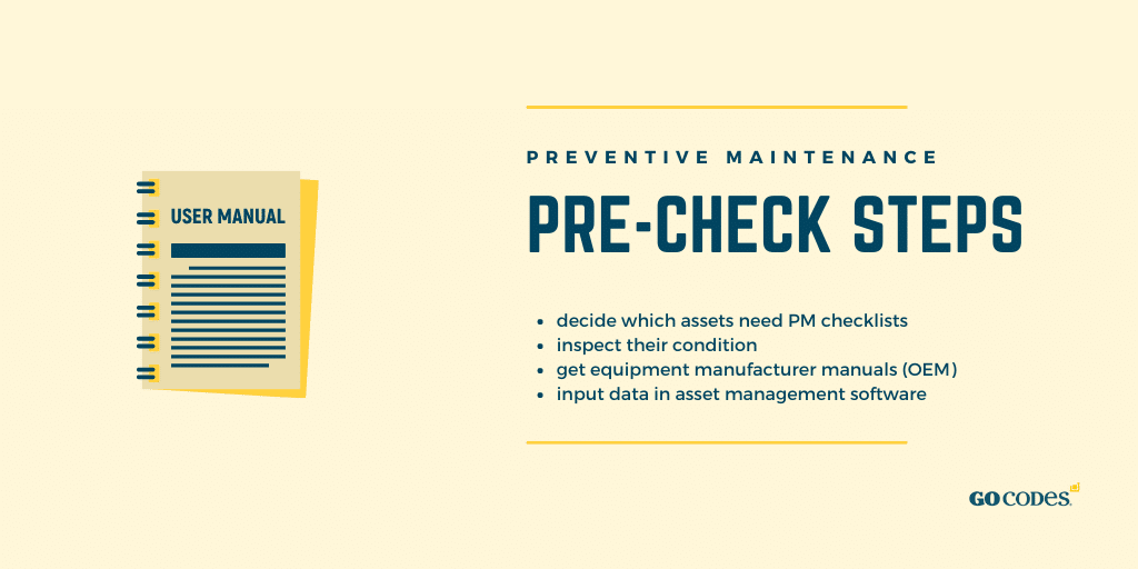 what to do before creating preventive maintenance checklists