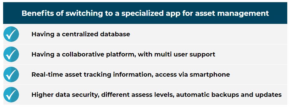 benefits of software compared to asset tracking spreadsheets