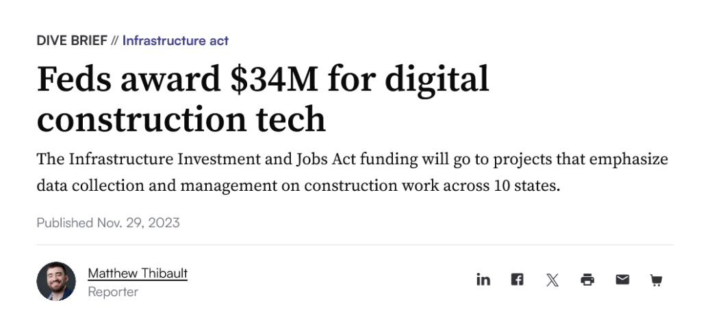 screenshot of a news article headline about how FHWA is offering millions in grants through its ADCMS program