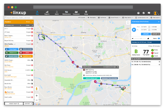 Linxup dashboard