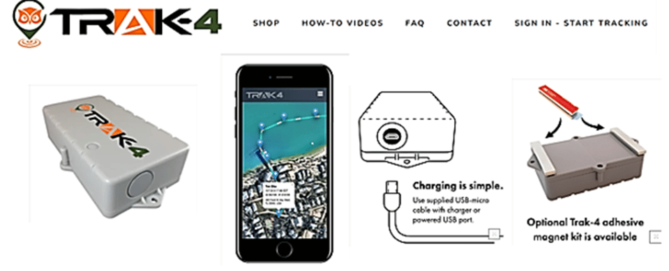 Trak-4 GPS Tracker for Tracking Assets, Equipment, and Vehicles. Email &  Text Alerts. Subscription Required.