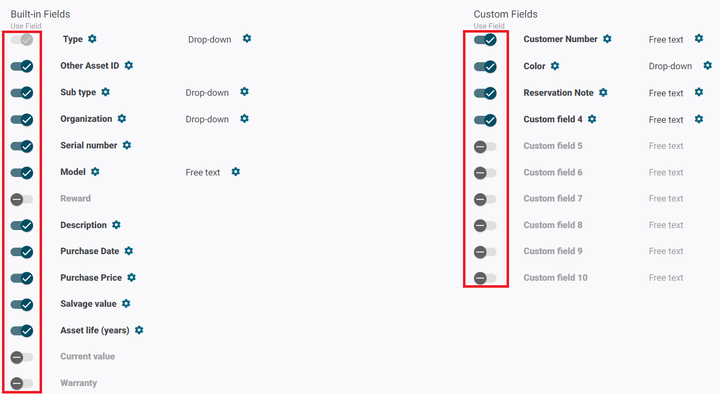 gocodes data fields customization screenshot