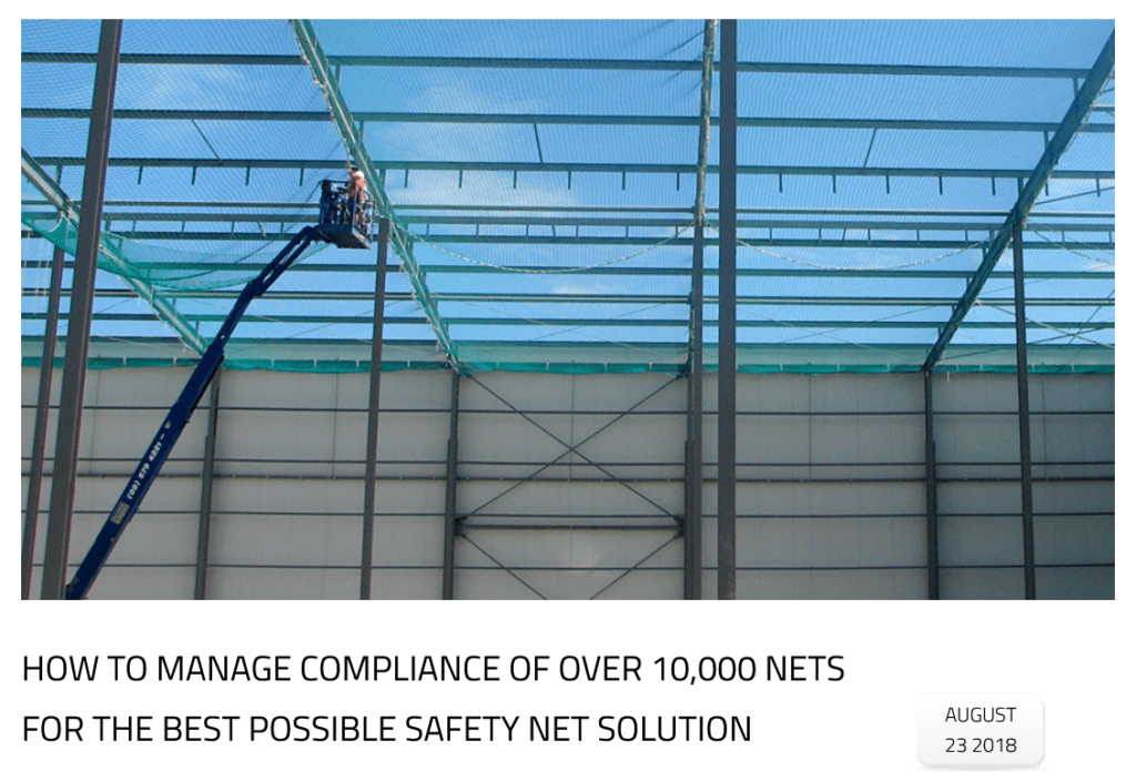 Safety net installation with QR code