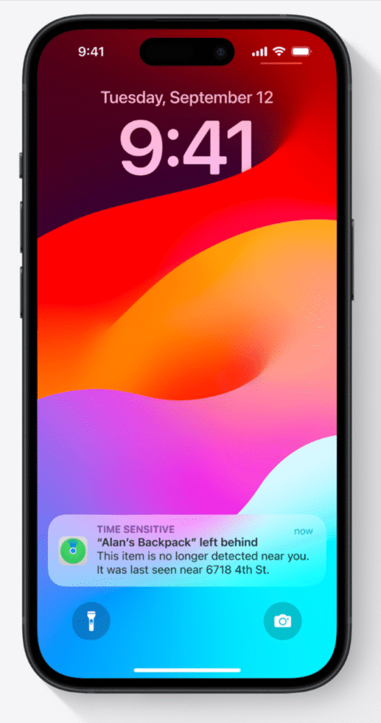 “Notify When Left Behind” feature alert