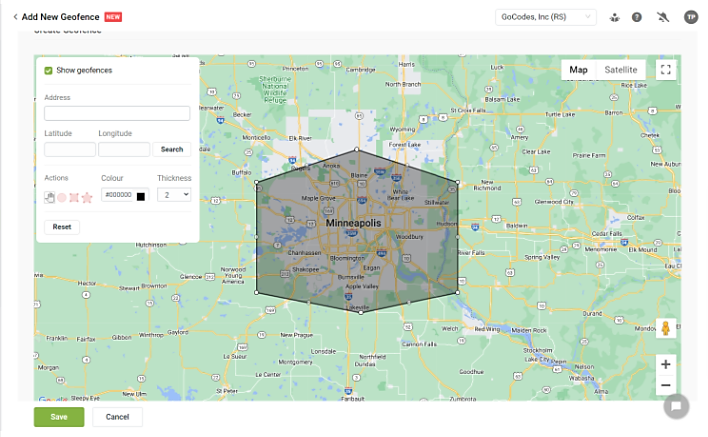 GoCodes dashboard