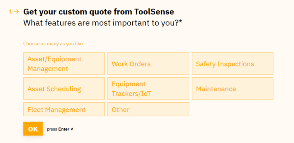 ToolSense dashboard
