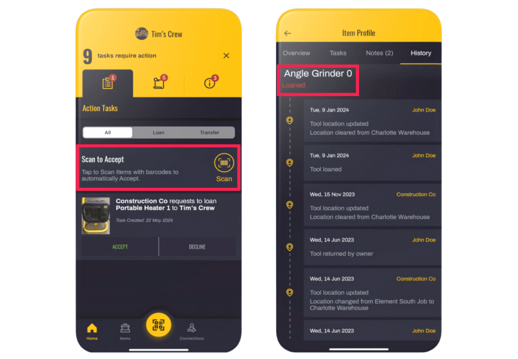 ShareMyToolbox dashboard