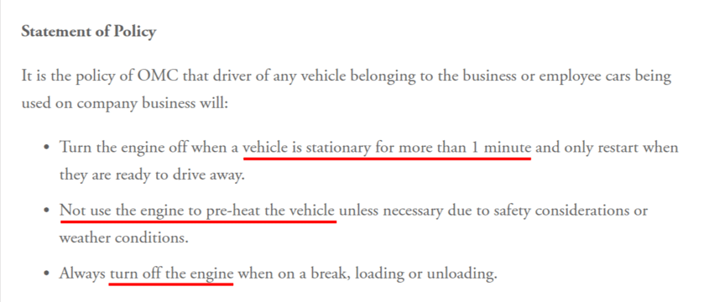 O’Mahony Contractors statement of policy
