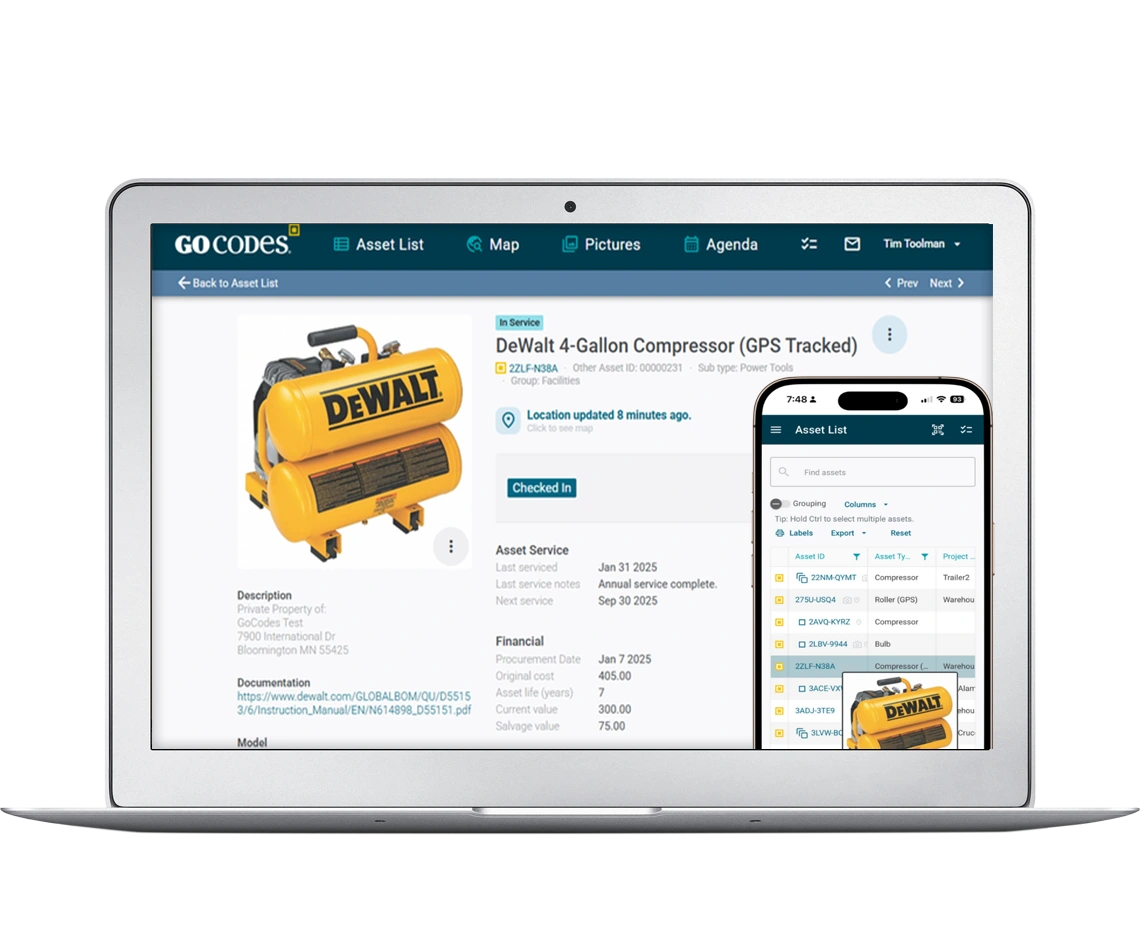 tool tracking software product screen